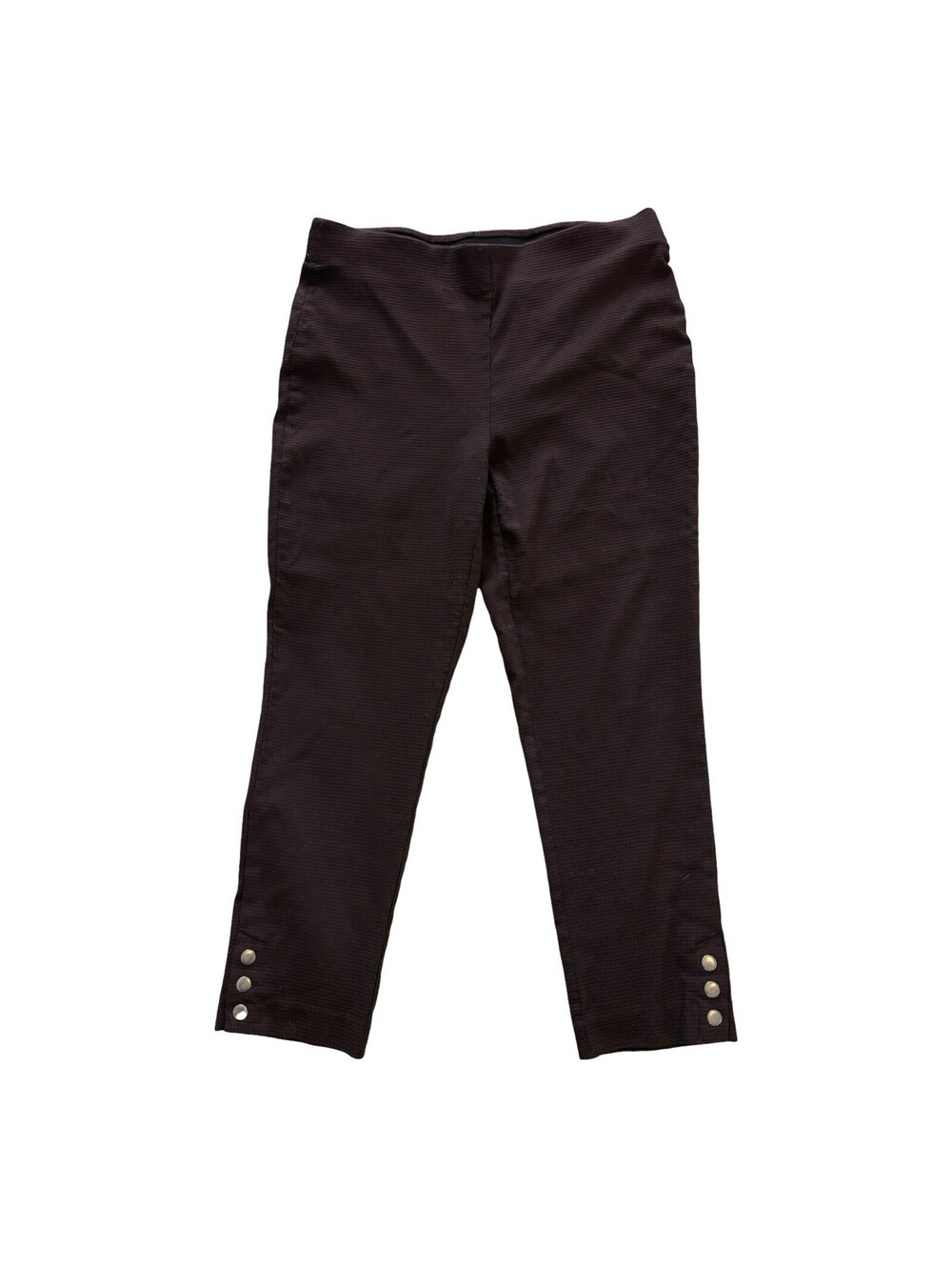 Chicos' Size 2 (L) Ankle Pants Textured Stretchy Knit Brown Large